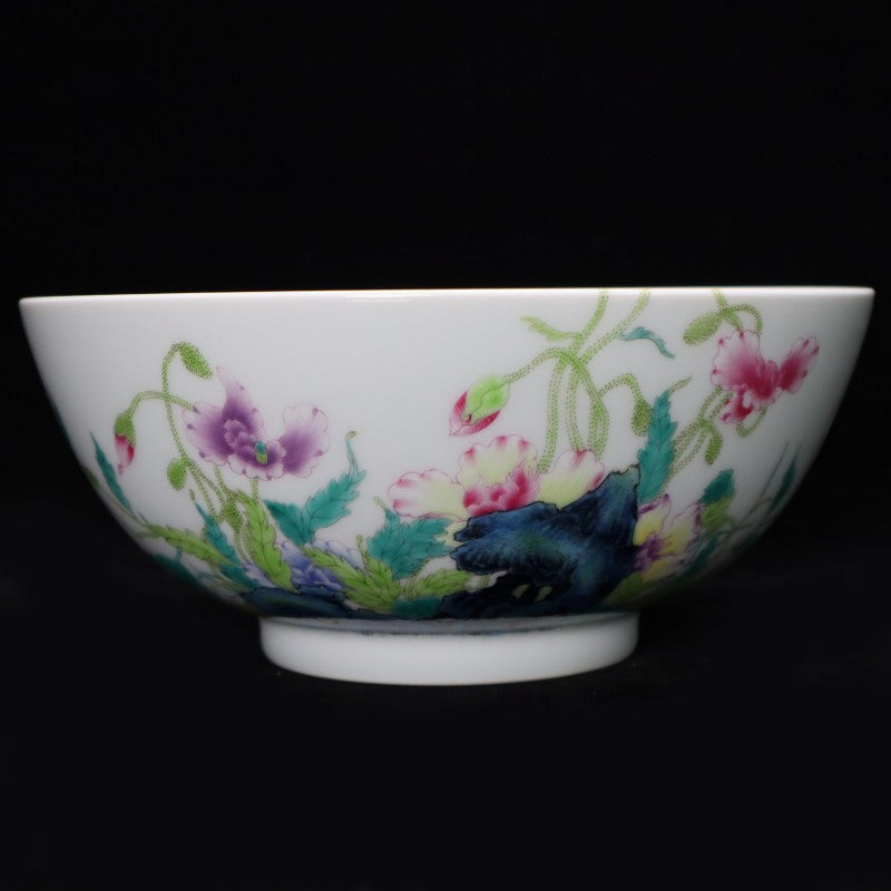 Qing Dynasty Yongzheng Famille-Rose Bowl with Floral and Beauty Motif  | 大清雍正 – 粉彩花卉美人圖紋碗・私藏