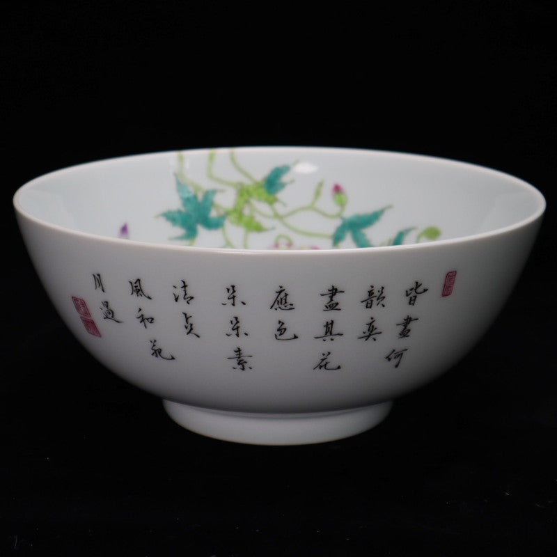 Qing Dynasty Yongzheng Famille-Rose Bowl with Floral and Beauty Motif  | 大清雍正 – 粉彩花卉美人圖紋碗・私藏