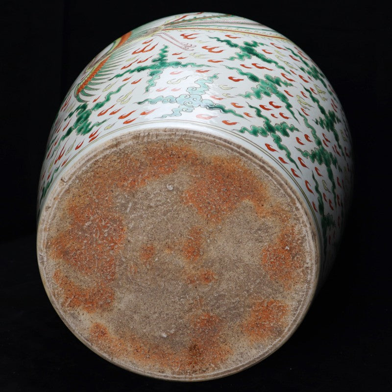 Ming Dynasty Jiajing Period Tricolor Jar with Dragon and Phoenix Design|大明嘉靖年製三彩龙凤纹满工卷缸・珍藏