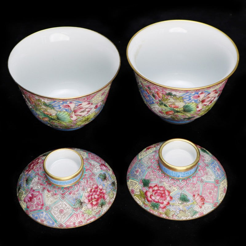 Imperial Yongzheng Famille-Rose Covered Bowl with Floral Design|清雍正御製珐琅彩花卉紋蓋碗・珍藏