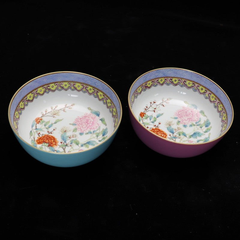 Qing Yongzheng Famille-Rose Blue-Ground Bowl with Painted Floral Motif | 清雍正粉彩繪花卉紋藍釉碗・珍藏