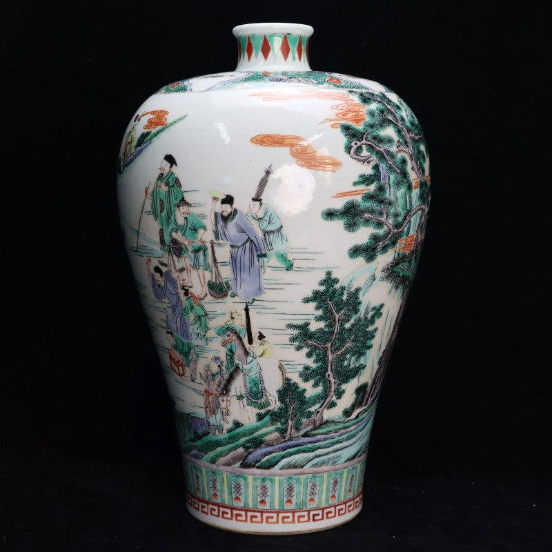 Imperial Kangxi Wucai Vase with Elegant Figure Decoration|清康熙御製五彩人物纹梅瓶・珍藏