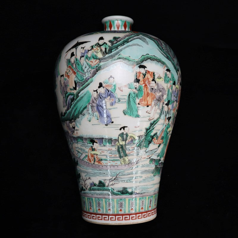 Imperial Kangxi Wucai Vase with Elegant Figure Decoration|清康熙御製五彩人物纹梅瓶・珍藏