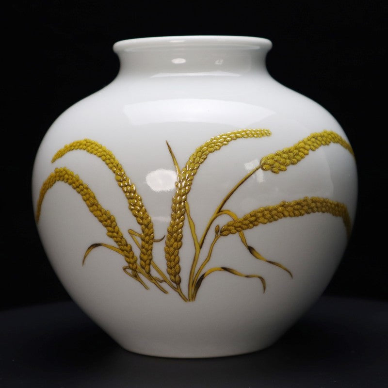 Qing Yongzheng Famille-Rose Jar with Ear of Wheat Motif | 清雍正粉彩麥穗紋罐・珍藏