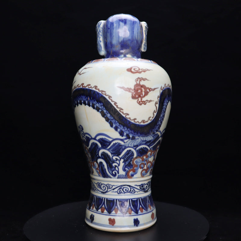 Ming Xuande Blue and Red Glaze Porcelain – Zodiac Dog Figurine | 大明宣德青花釉里紅瓷 – 生肖狗擺件・私藏