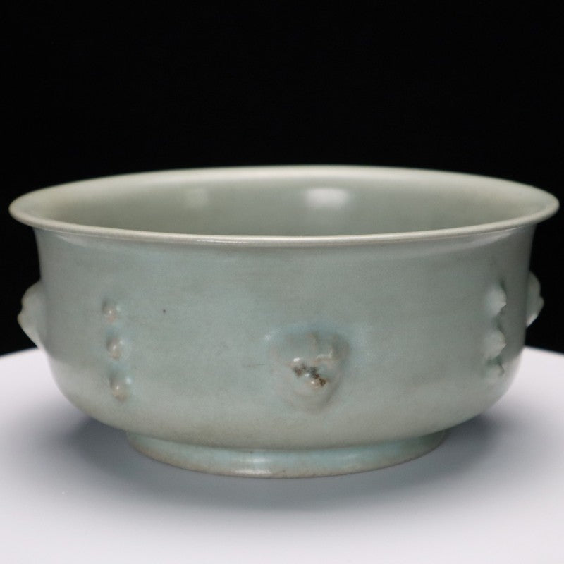 Song Ru Ware Washer with Four Beast Handles, Ice-Crackled Glaze and Firing Spur Marks | 宋汝窯冰裂開片四獸耳洗(支釘痕)・珍藏