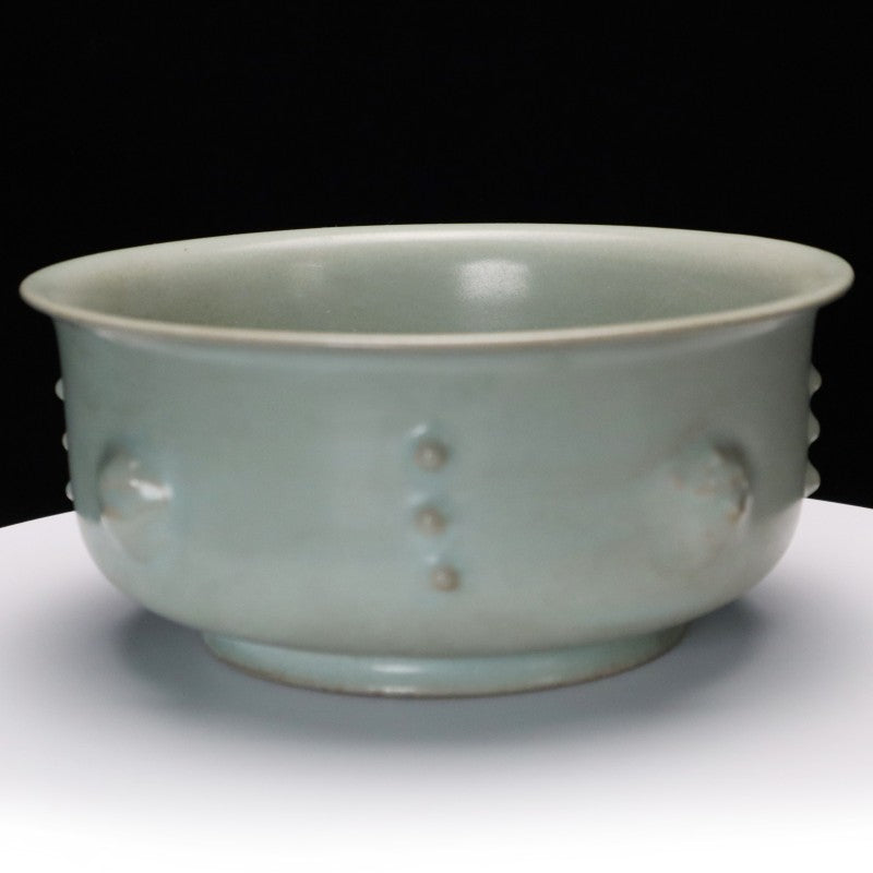 Song Ru Ware Washer with Four Beast Handles, Ice-Crackled Glaze and Firing Spur Marks | 宋汝窯冰裂開片四獸耳洗(支釘痕)・珍藏