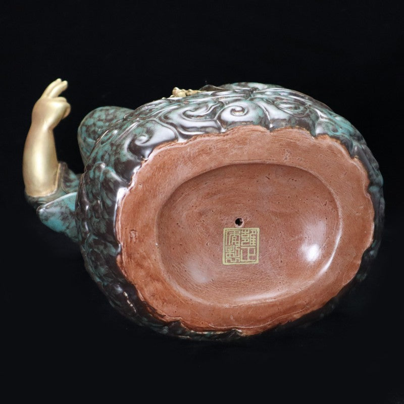 Qing Yongzheng Gilt Bronze-Glazed Figure of the Laughing Maitreya Buddha | 清雍正古銅釉鎏金大肚彌勒笑佛擺件・珍藏