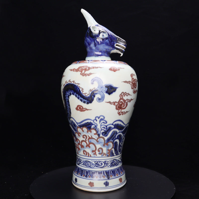 Ming Xuande Blue and Red Glaze Porcelain – Zodiac Sheep Figurine | 大明宣德青花釉里紅瓷 – 生肖羊擺件・私藏