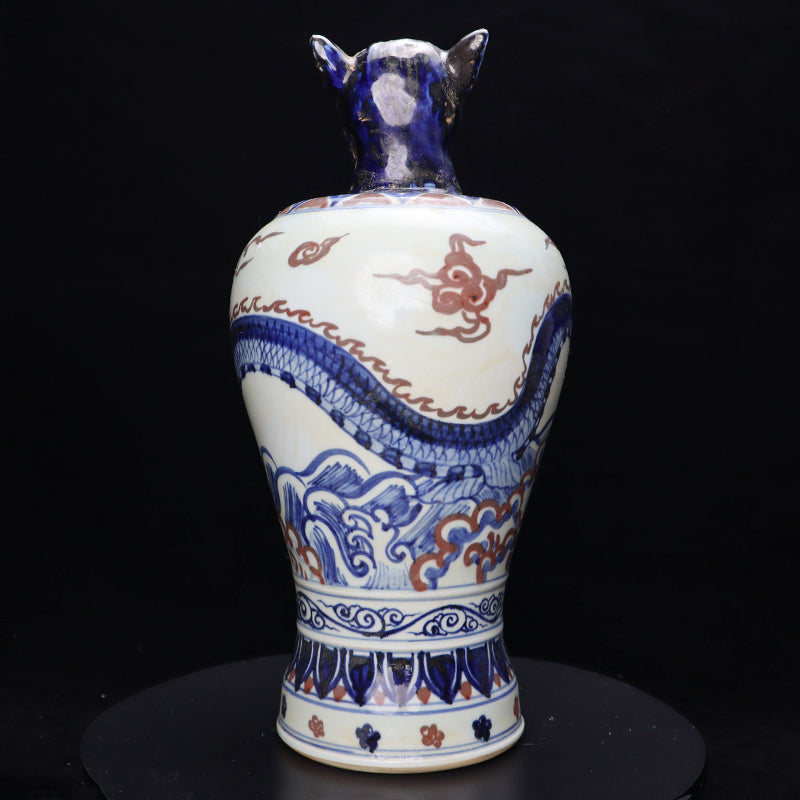 Ming Xuande Blue and Red Glaze Porcelain – Zodiac Horse Figurine | 大明宣德青花釉里紅瓷 – 生肖馬擺件・私藏