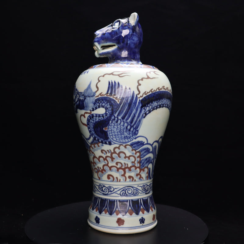Ming Xuande Blue and Red Glaze Porcelain – Zodiac Tiger Figurine | 大明宣德青花釉里紅瓷 – 生肖虎擺件・私藏