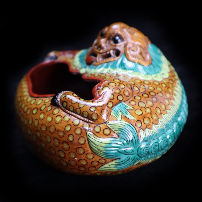 Rare Qing Dynasty Qianlong Antique Bronze Lion Brush Washer|珍稀大清乾隆古銅彩獅子筆洗|少師太保紋飾精品