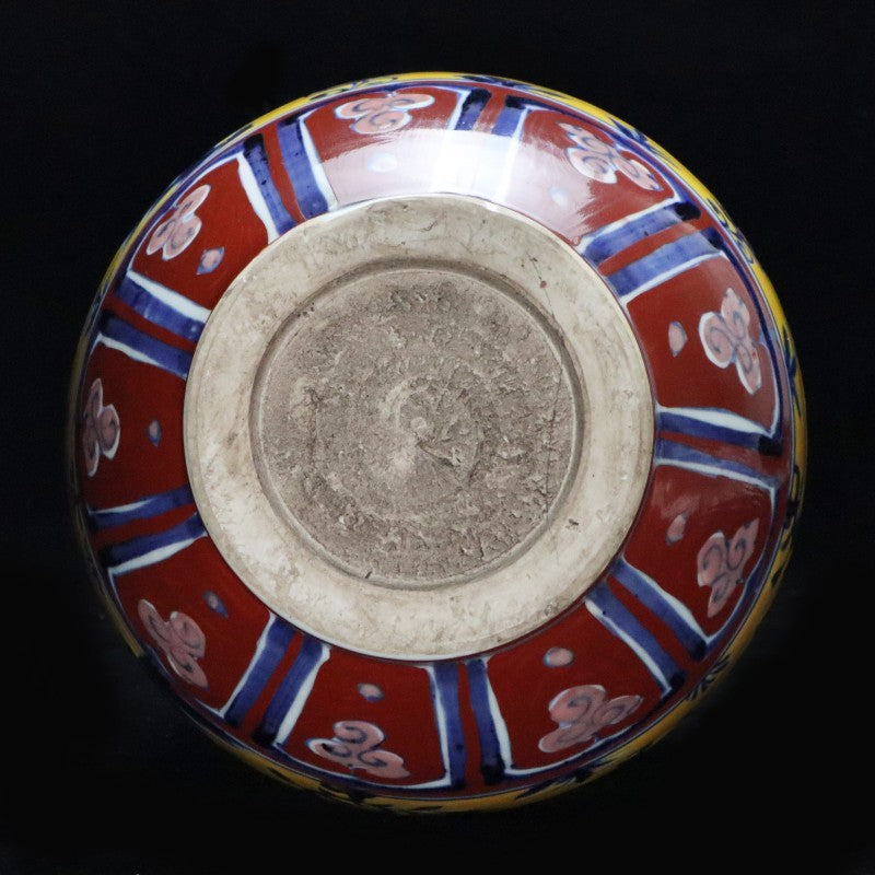 Yuan Dynasty Yellow-Glazed and Wucai "Yuhuchun" Vase with Narrative Figures and Twin Handles | 元代黃釉五彩人物故事雙耳玉壺春賞瓶・珍藏