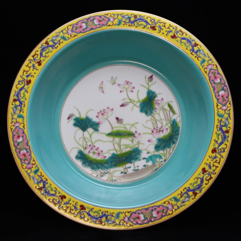 Qing Yongzheng Falangcai Narcissus Bowl with Dragon and Lotus Design | 大清清雍 – 正珐琅彩龍紋荷花水仙盆・私藏
