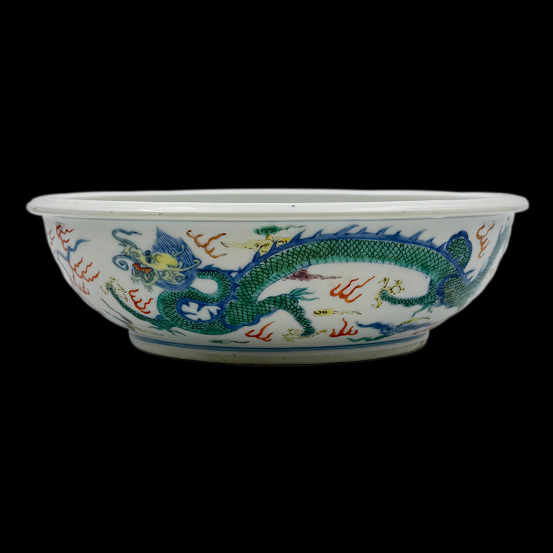 Qing Dynasty Wucai Plate with Dragon and Phoenix Motif, Yongzheng Reign|清雍正五彩龍鳳紋盤・珍藏