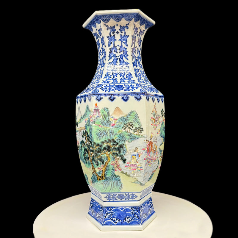 Qianlong Period Blue and Enamelled Vase with Eight Immortals Design|清乾隆青花琺瑯彩八仙瓶・珍藏