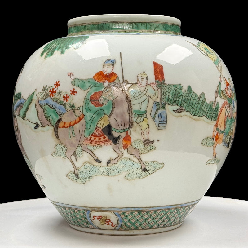Qing Dynasty Kangxi Wucai Jar – Decorated with Narrative Figure Design|清康熙五彩瓷罐|人物故事圖飾・珍藏