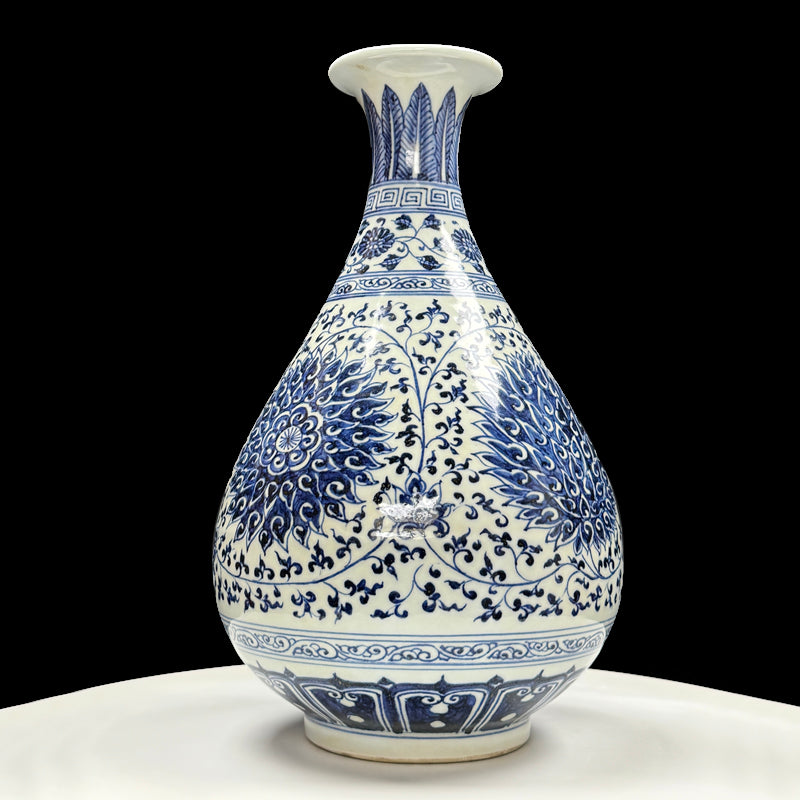 Yongle Period Blue and White Yuhuchunping with Intertwined Lotus Scrolls|明永樂青花纏枝蓮紋玉壺春瓶・珍藏