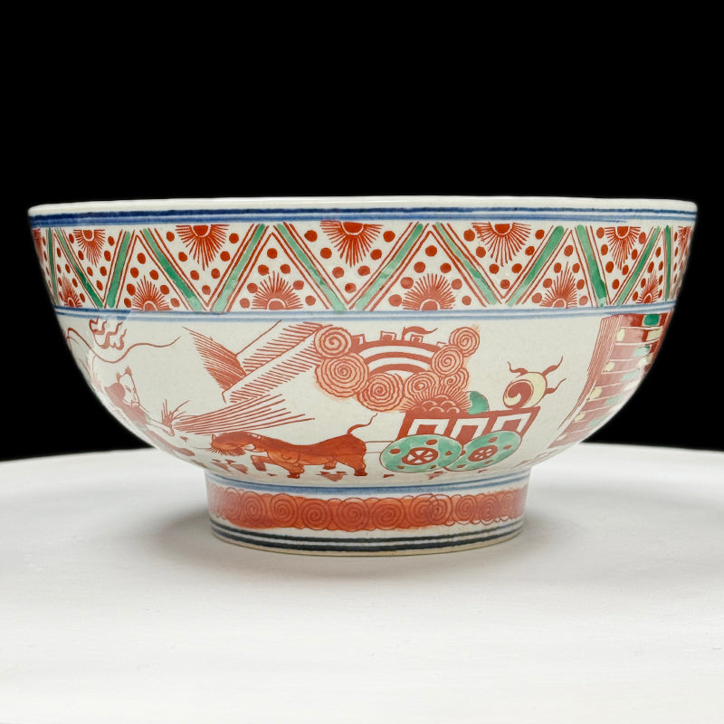 Wanli Period Doucai Bowl with Zhuge Liang Figure in Red and Green Enamel|明萬曆紅綠彩孔明人物紋碗・珍藏