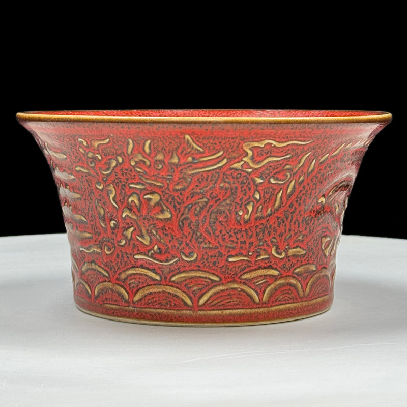 Yongle Period Copper-Red Glazed Bowl with Incised Dragon and Phoenix Design|明永樂紅釉暗刻龍鳳紋碗・珍藏