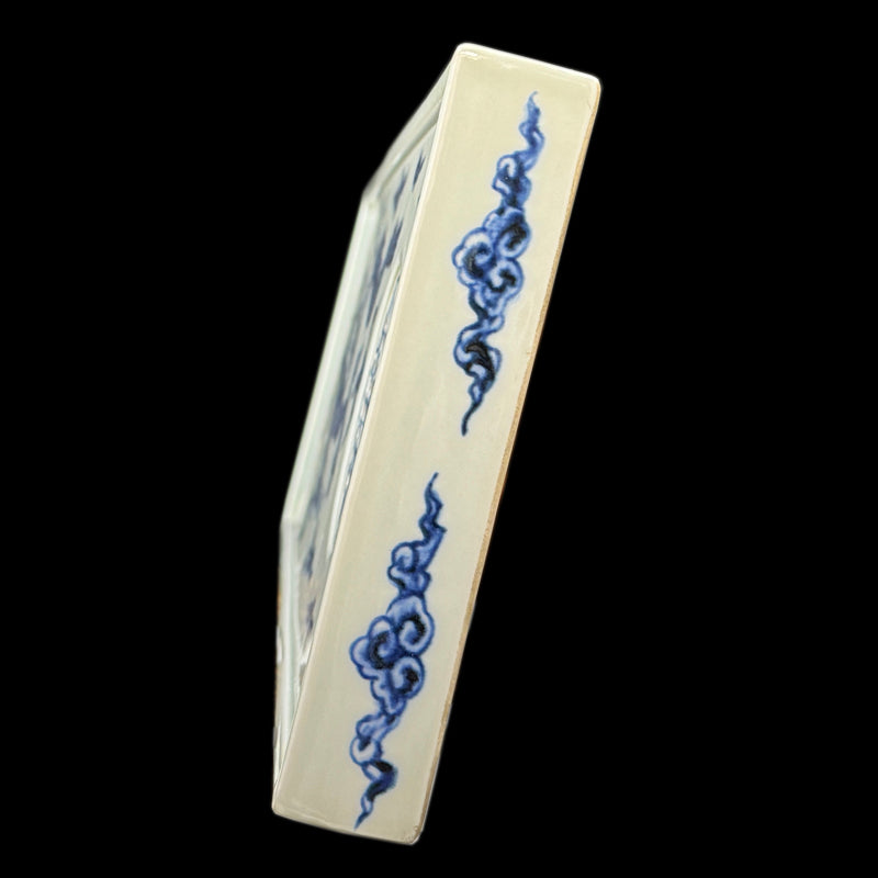 Ming Dynasty Xuande Blue and White Tea Tray with Five-Clawed Dragon Motif|明宣德御製青花五爪龍紋茶盤・珍藏