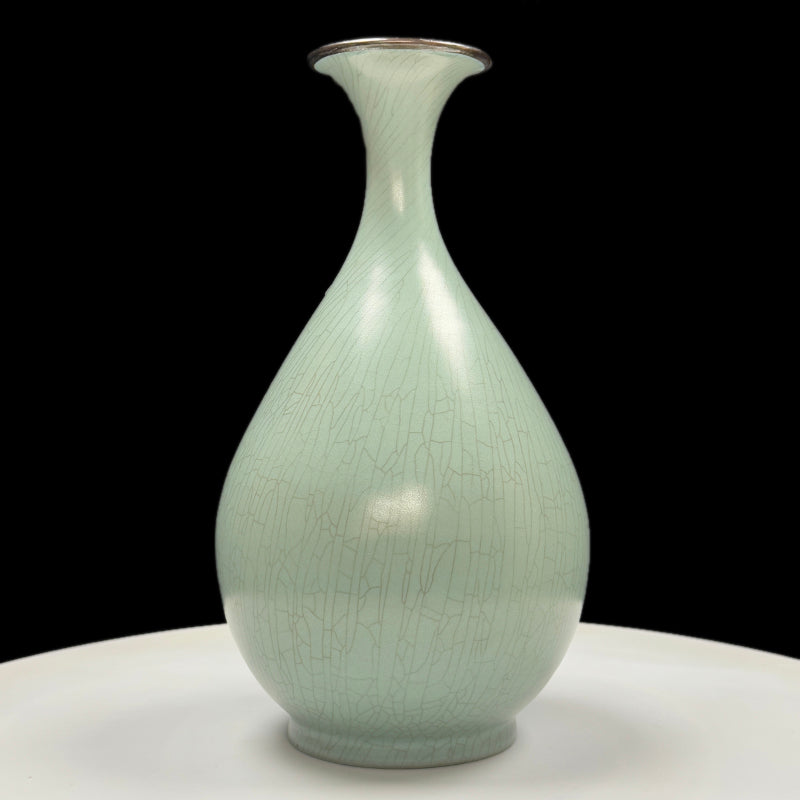 Song Dynasty Yuhuchunping Vase with Gilt-Mounted Rim and Inscribed Body|宋朝包金口刻字玉壺春瓶・珍藏