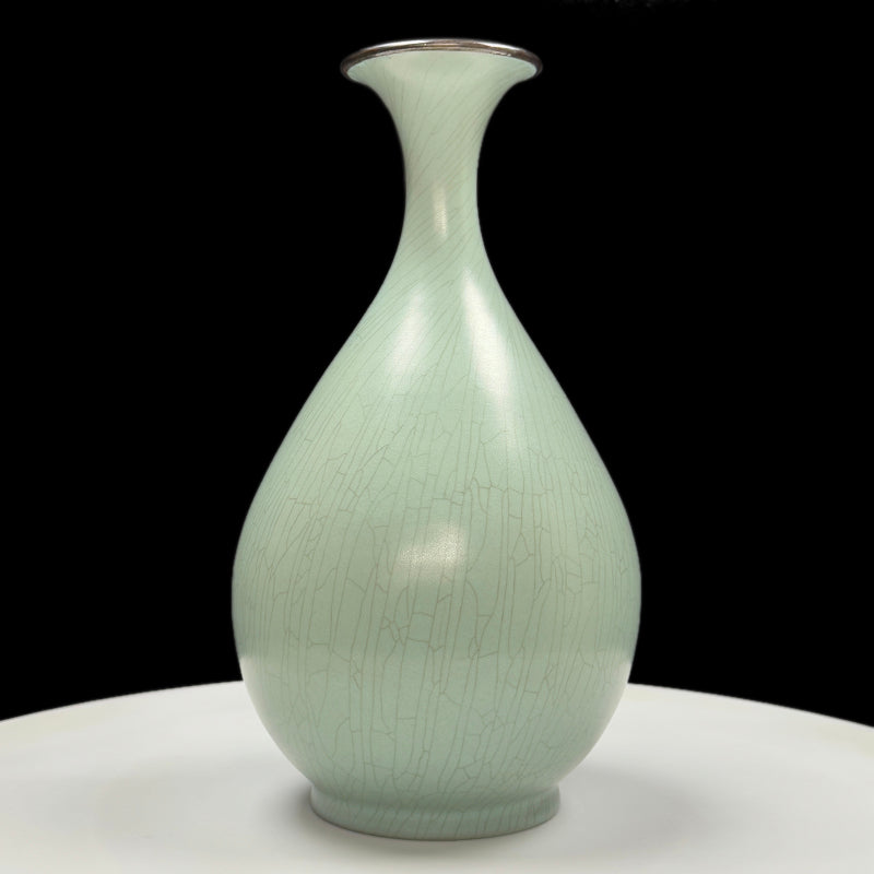 Song Dynasty Yuhuchunping Vase with Gilt-Mounted Rim and Inscribed Body|宋朝包金口刻字玉壺春瓶・珍藏