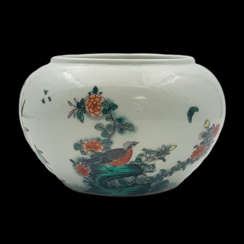 Qing Dynasty Guangxu Wucai Brush Washer with Bird-and-Flower Design|清朝光緒五彩花鳥紋筆洗