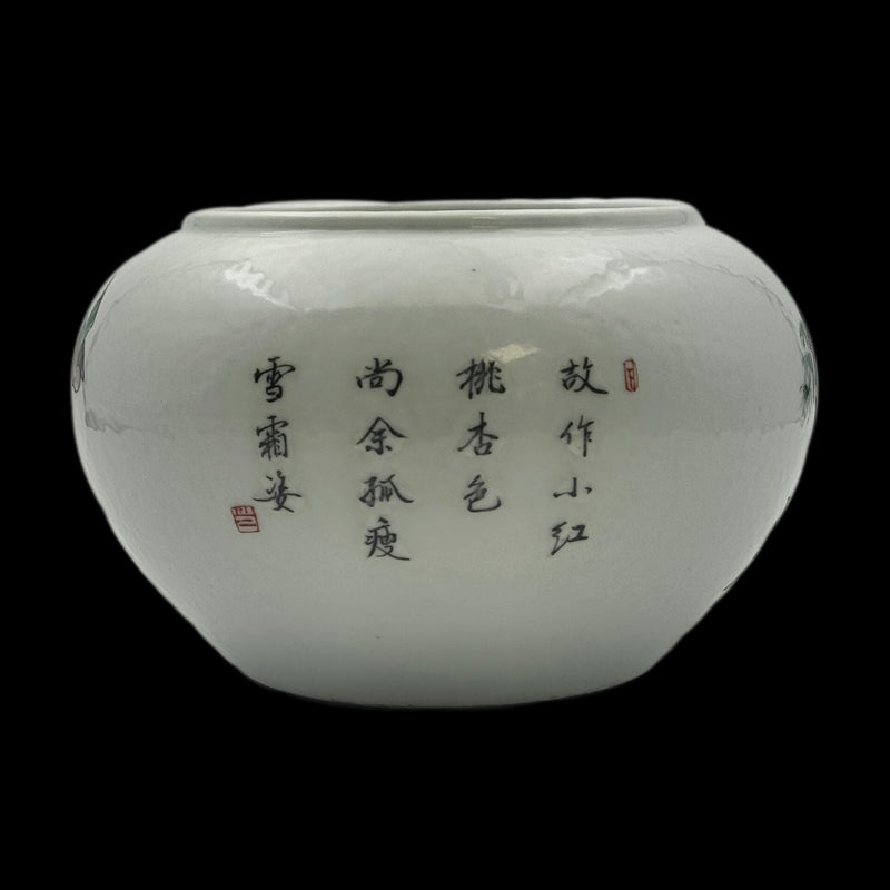 Qing Dynasty Guangxu Wucai Brush Washer with Bird-and-Flower Design|清朝光緒五彩花鳥紋筆洗