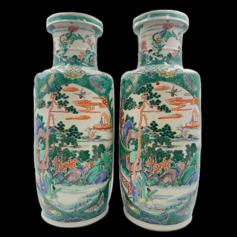 Qing Dynasty Kangxi Wucai Club-Shaped Vase with Figural Design|清朝康熙五彩人物棒槌瓶・珍藏
