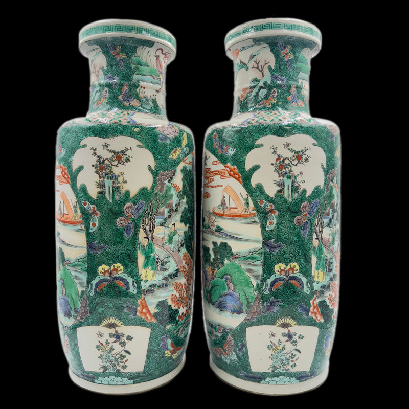 Qing Dynasty Kangxi Wucai Club-Shaped Vase with Figural Design|清朝康熙五彩人物棒槌瓶・珍藏