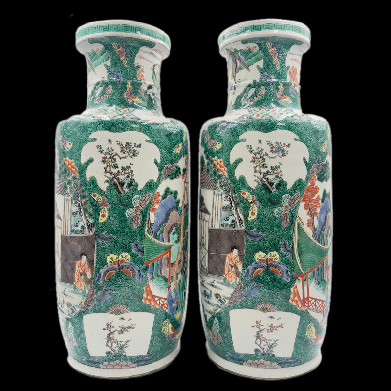 Qing Dynasty Kangxi Wucai Club-Shaped Vase with Figural Design|清朝康熙五彩人物棒槌瓶・珍藏