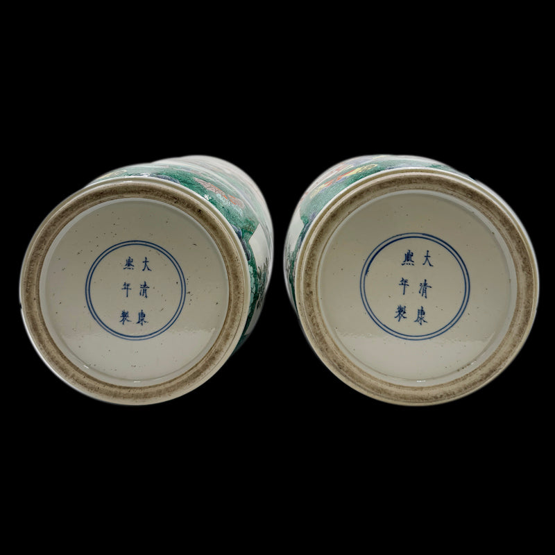 Qing Dynasty Kangxi Wucai Club-Shaped Vase with Figural Design|清朝康熙五彩人物棒槌瓶・珍藏