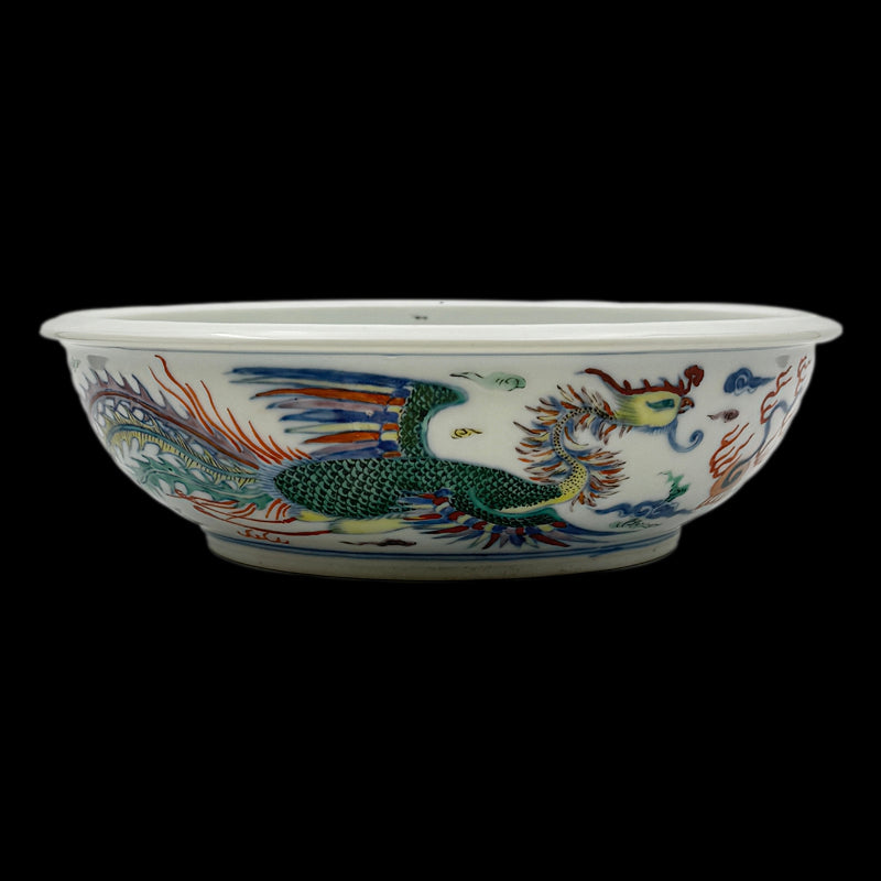Qing Dynasty Wucai Plate with Dragon and Phoenix Motif, Yongzheng Reign｜清雍正五彩龍鳳紋盤・珍藏