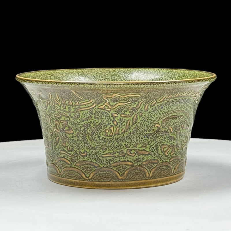 Yongle Period Green-Glazed Bowl with Incised Dragon and Phoenix Design｜明永樂綠釉暗刻龍鳳紋碗・珍藏